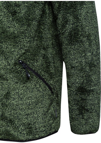 Siena Erkek Tam Fermuarlı Çizgili Polar Yeşil