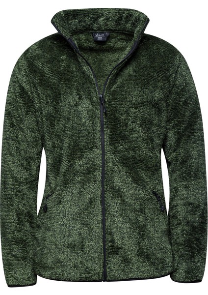 Siena Erkek Tam Fermuarlı Çizgili Polar Yeşil