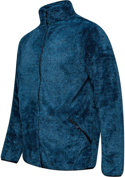 Siena Erkek Tam Fermuarlı Çizgili Polar Lacivert