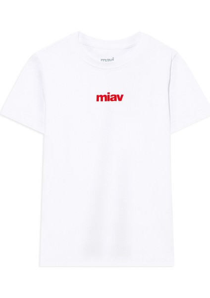 Kırmızı Miav Baskılı Çocuk Tişört 66332602