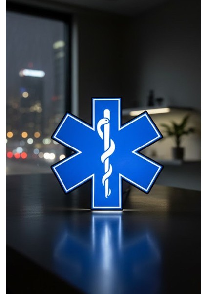 Tıbbın Yıldızı / Star Of Life Tasarımlı Dekoratif Aydınlatma