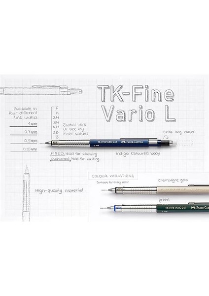 Faber-Castell Tk Fine Vario Lüx Versatil Kalem, 0.5 Mm, Champagne Gold, Ayarlanabilir Uç, Ergonomik fırsatları
