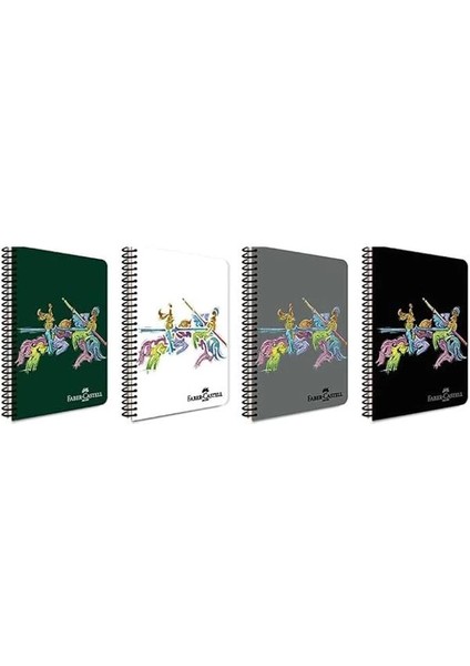 Faber-Castell Şövalye Tasarımlı Spiralli Defter, A4, 100 Yaprak, 70G Kağıt, Düz Sayfa, Dayanıklı fiyatları