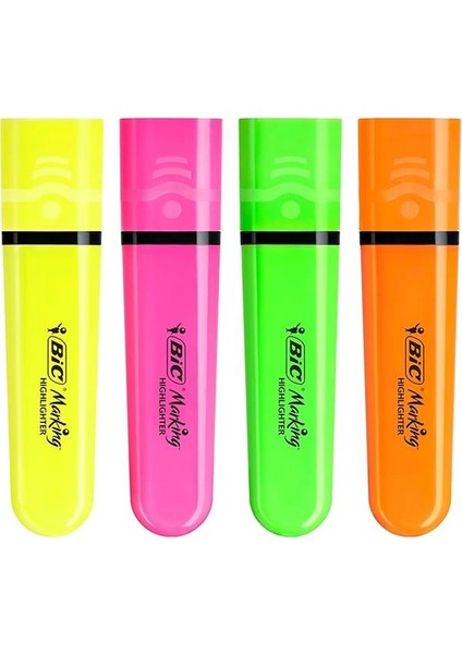 Marking Flat Higlighter Fosforlu Kalem 4'lü Blister, 4 Renk (Sarı, Turuncu, Pembe, Yeşil), Su fiyatları