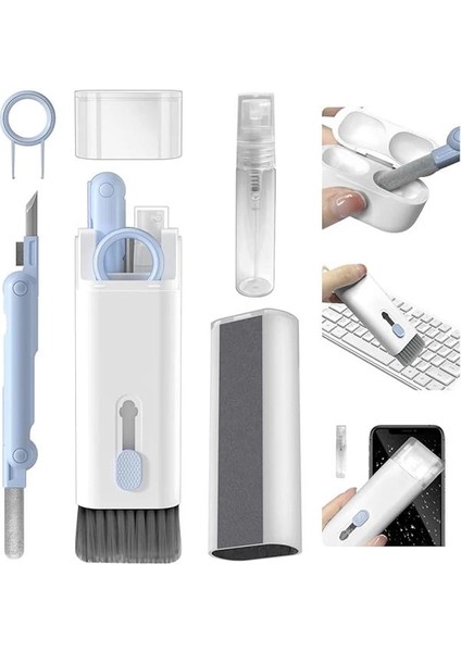 7'si 1 Arada Elektronik Temizleyici Kiti, Fırçalı Klavye Temizleyici Kiti, Airpods Pro Için
