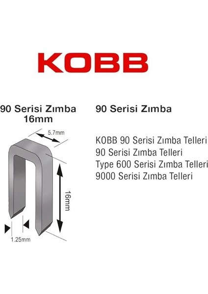 KBZ9016 16MM 2500 Adet 90 Serisi Ağır Hizmet Tipi Zımba Teli, Gri indirimleri