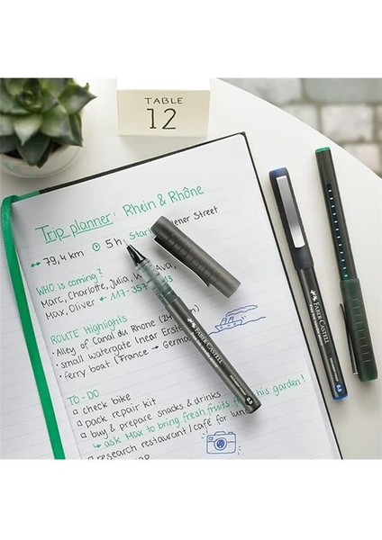 Faber-Castell Free Ink Roller Kalem 0.7, Mavi, Silinmez Kalıcı Mürekkep, Iğne Uçlu, Akıcı Yazım