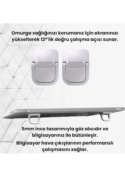 Polham Metal 2 Adet 5mm 3m Yapışkanlı Katlanabilir Ultra Mini Laptop Standı,portatif Taşınabilir fiyatları