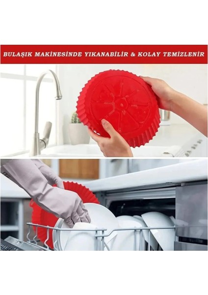 2'li Yuvarlak Airfrey Kabı ve Silikon Isıy Dayanıklı Kaşık 20CM fiyatları