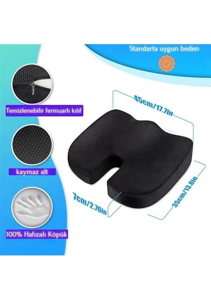 Ortopedik Visco Oturma Minderi – Coccyx Destekli Hemoroid ve Basur Yastığı | Elastik Oturma fiyatları