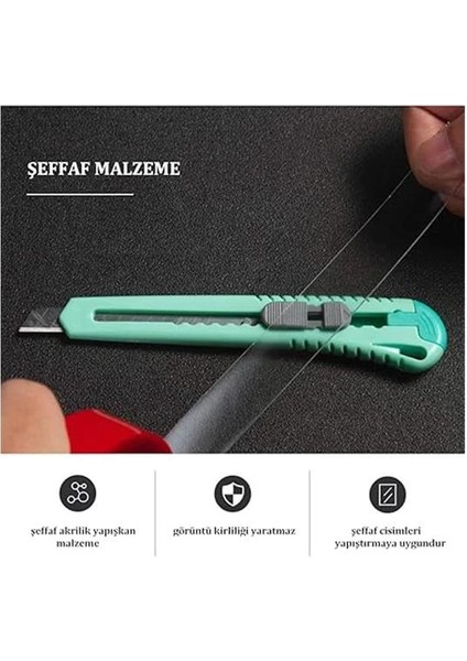 Çift Taraflı Bant Şeffaf Silikonlu Su Geçirmez Akrilik Montaj Bandı (5 mt x 10 Mm) modelleri