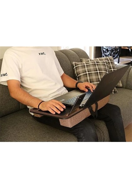 Telefon ve Tablet Bölmeli Minderli Laptop Sehpası Notebook Bilgisayar Çalışma Masası, Antik fiyatları