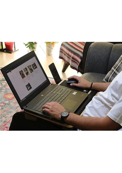 Telefon ve Tablet Bölmeli Minderli Laptop Sehpası Notebook Bilgisayar Çalışma Masası, Antik modelleri