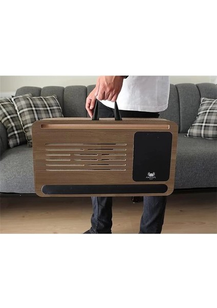 Telefon ve Tablet Bölmeli Minderli Laptop Sehpası Notebook Bilgisayar Çalışma Masası, Antik fırsatları