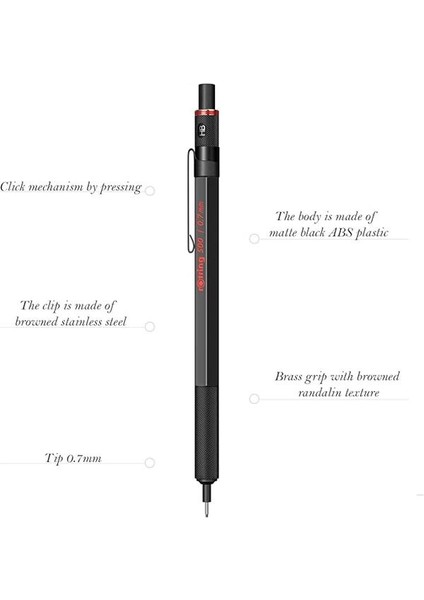 500 Mekanik Kurşun Kalem, 0,7 Mm, Siyah fiyatları