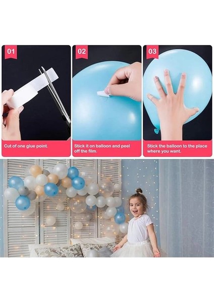Toys - 2 Adet Çift Taraflı Yapışkan Balon Yapıştırma Bandı, Sticker Damla Modeli ve Uçan fiyatları