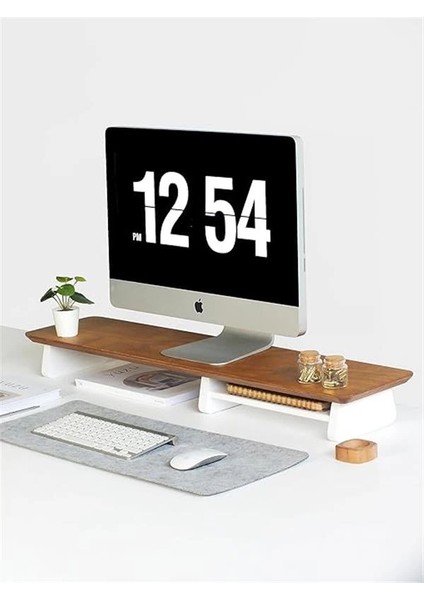 Monitör Yükseltici, Monitör Standı, Ahşap Ekran Yükseltici (Meşe)