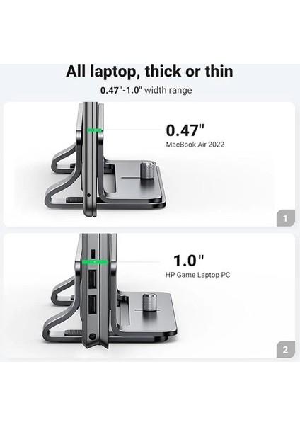 20471 Alüminyum Macbook Dikey Masaüstü Stand modelleri