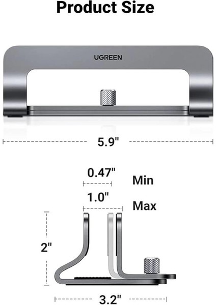 20471 Alüminyum Macbook Dikey Masaüstü Stand
