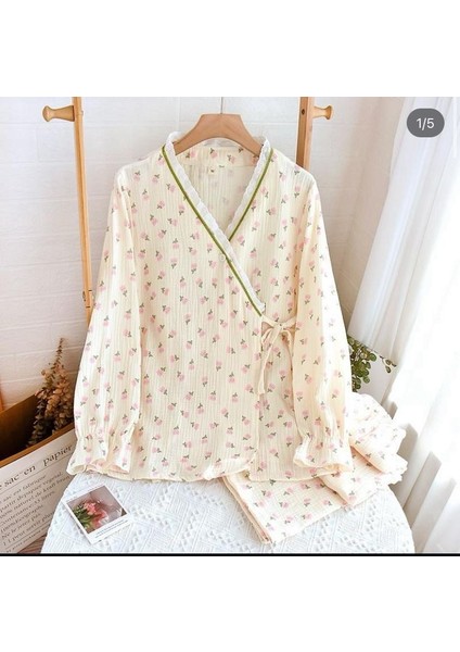 Organik Pamuk Müslin Kumaş Pijama Takımı