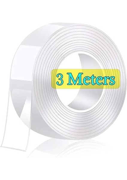 Deluxe Ultra Süper Güçlü Yüksek Mukavemetli Nano Teknolojili Çift Taraflı Doku Şeffaf 3 mt Bant modelleri