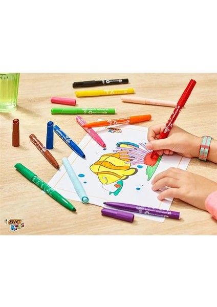 Kids Visa Color Xl Keçeli Boya Kalemi 24 Renk, Su Bazlı Mürekkep, Kolayca Çoğu Kumaştan Çıkar, 3