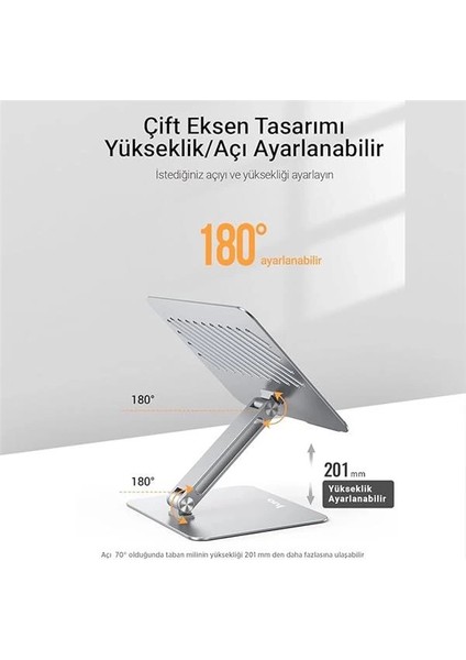 Alüminyum Notebook Standı Yükseklik ve Eğim Ayarlı Ergonomik Metal Laptop Standı 11-17 Inch fırsatları