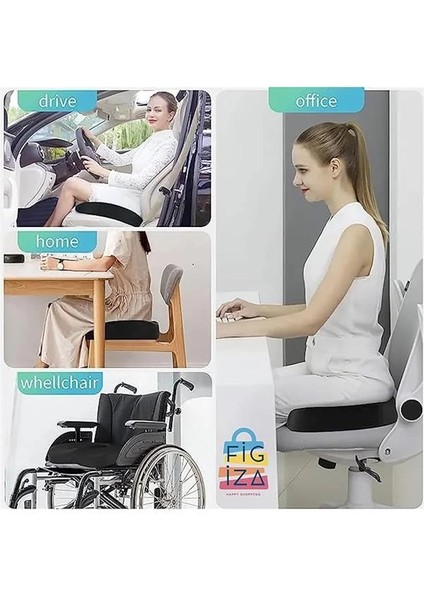 Ortopedik Oturma Simidi Basur Minderi Oturma Minderi Oturma Simidi Yastığı Pu Visco, , Siyah modelleri