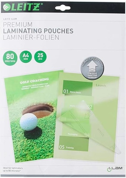 Udt Laminasyon Poşeti, A4, 80 Mikron, 25 Adet, Şeffaf