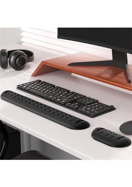 Klasse Gaming Klavye ve Mouse Bilek Destek Seti, Ergopad, Kaymaz Tabanlı, Nefes Alan Kumaş, Ağrı