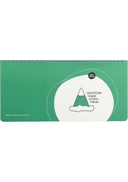 Hisli Şeyler 13X27 Spiralli, Stickerlı Haftalık Planner - Zirvedeyim Canım Duymuyorum