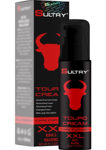 Touro Xxl Big Size Genital Area Sizing Cream Genital Bölge Hacimlendirici Boyutlandırıcı Büyütme Kremi 60 ml