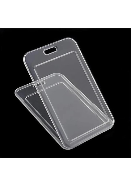 Premium Kart Kılıfı Şeffaf Dikey Yaka Kartı Kart Koruyucu