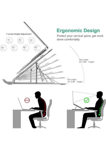 HT-119 Katlanır Laptop ve Tablet Standı, Siyah modelleri