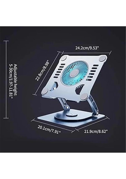 Soğutuculu Notebook ve Laptop Stand Yüksekliği Ayarlanabilir Fanlı Tutucu 10-17 Inç