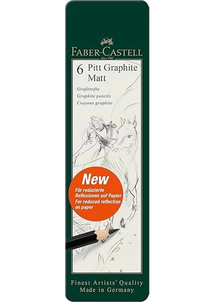 Faber-Castell Pitt Matt Dereceli Kurşun Kalem Seti, 6’lı, 2B-12B, Ultra Mat, Parlama Yapmaz, Teknik fiyatları