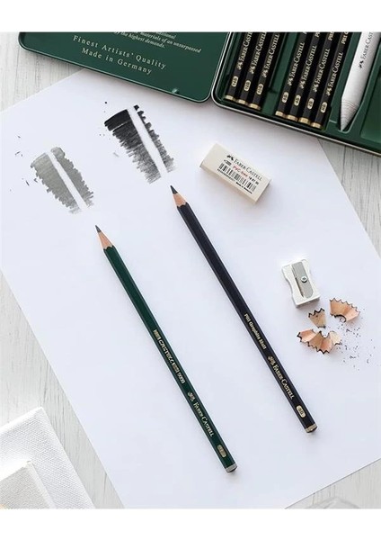 Faber-Castell Pitt Matt Dereceli Kurşun Kalem Seti, 6’lı, 2B-12B, Ultra Mat, Parlama Yapmaz, Teknik
