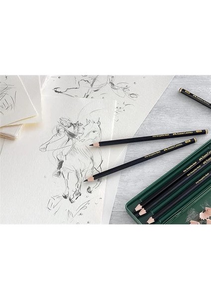 Faber-Castell Pitt Matt Dereceli Kurşun Kalem Seti, 6’lı, 2B-12B, Ultra Mat, Parlama Yapmaz, Teknik