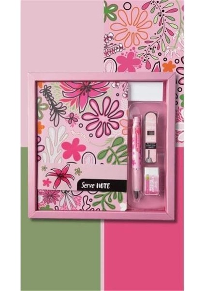 Defter Setı - Desenli Seker Pembe Özel Kutuda fiyatları