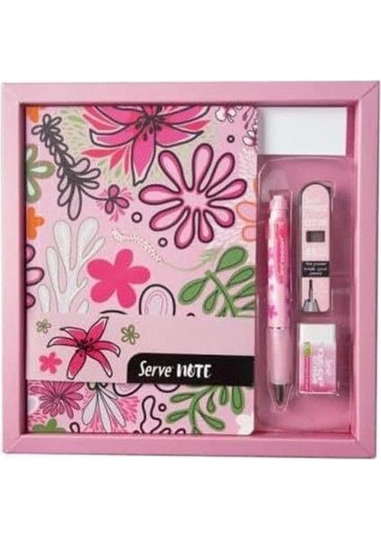 Defter Setı - Desenli Seker Pembe Özel Kutuda indirimleri