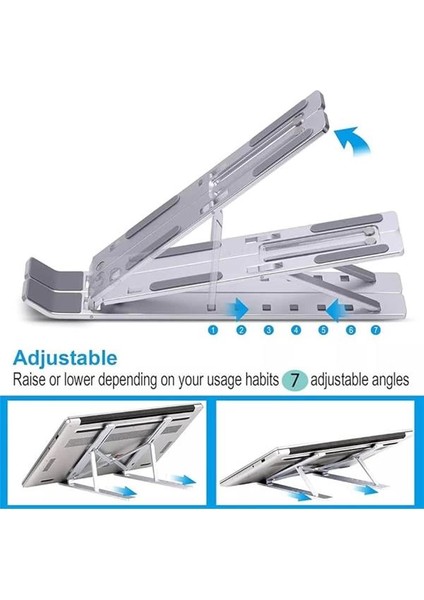 Apera Gn-17 Alüminyum Kasa Dizüstü Bilgisayar Standı Katlanır Çantalı Tablet ve Telefonla Uyumlu