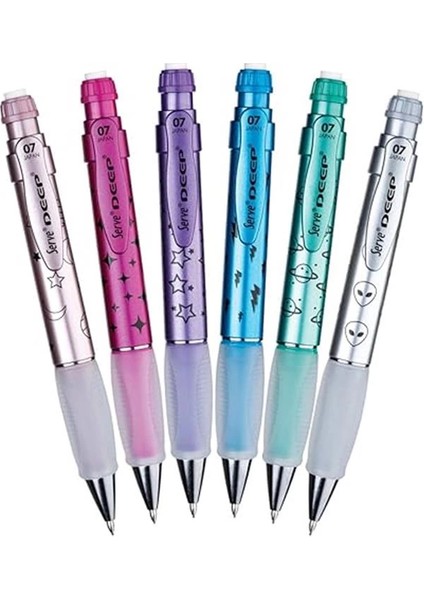 Deep Mekanik Kurşun Kalem 0.7 mm Metalik Pembe Pırıltı Deseni indirimleri