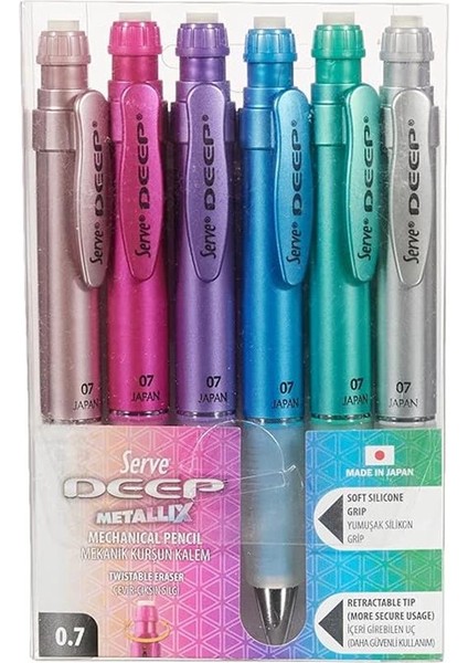 Deep M.kursun Kalem Metalik 6 Li Pet