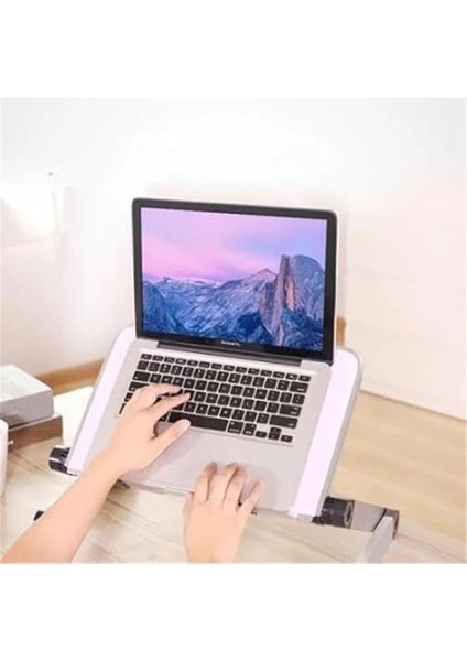 Alüminyum Yükseklik Ayarlı Katlanabilir Laptop Sehpası Notebook Macbook Standı Dizüstü Laptop