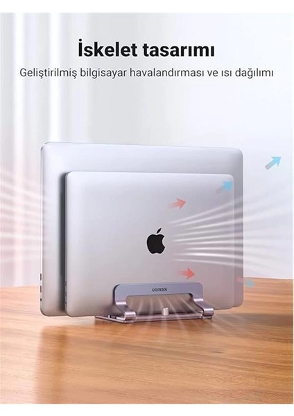 Masa Için Dikey Dizüstü Bilgisayar Standı Çift Yuvalı Dizüstü Bilgisayar Standı Tutucu modelleri