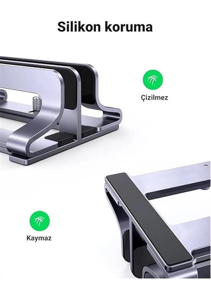 Masa Için Dikey Dizüstü Bilgisayar Standı Çift Yuvalı Dizüstü Bilgisayar Standı Tutucu indirimleri