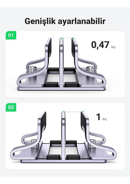 Masa Için Dikey Dizüstü Bilgisayar Standı Çift Yuvalı Dizüstü Bilgisayar Standı Tutucu