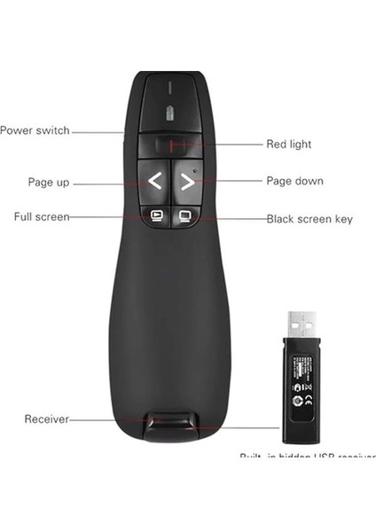 Kablosuz Lazer Sunum Kumandası USB Alıcılı 2,4 Ghz Powerpoint Sunumu Ppt Flip Pen Pointer indirimleri