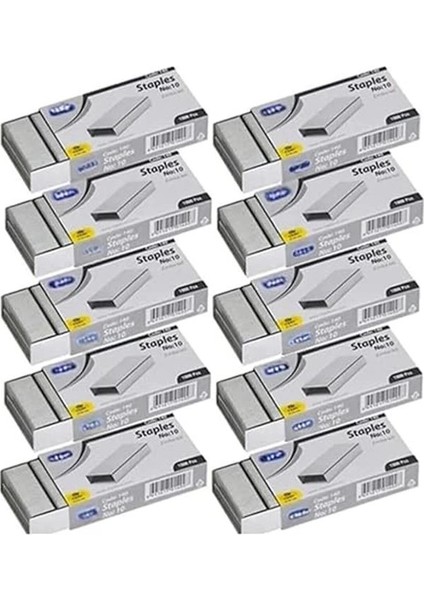 ® 10 Kutu Zımba Teli 10.000 Adet No:10 24/6 Büyük Küçük Zımba Makinesi (No:10 (Küçük)) indirimleri