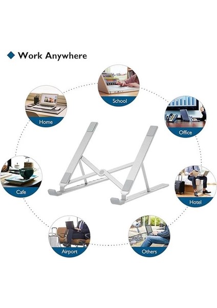 Taşınabilir Laptop Standı 10-17.3 Inç Dizüstü Bilgisayarlar Için Tablet, 7 Seviye Yükseklik
